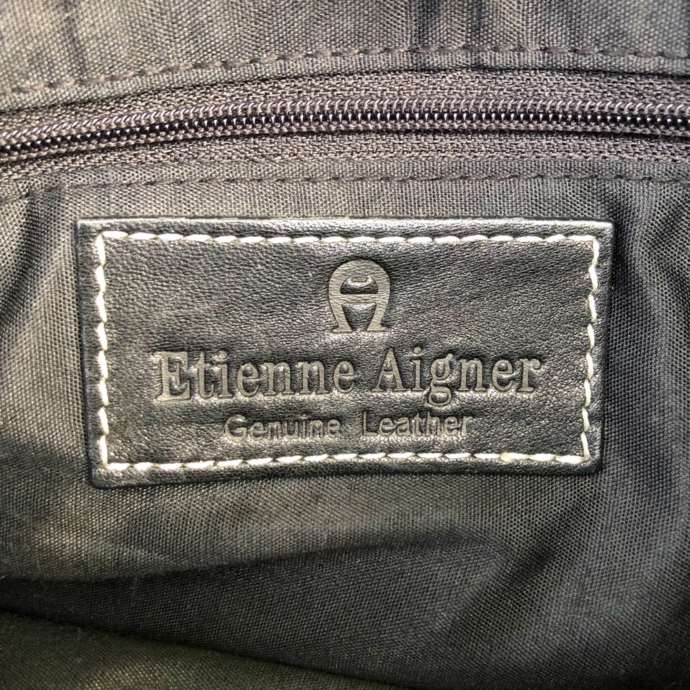 Black Leather Etienne Aigner Purse - Picture 5 of 10